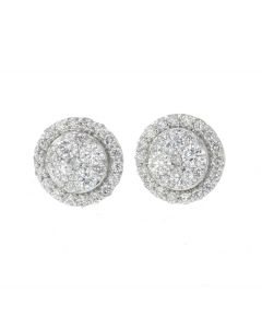 10K Yellow Gold Beautiful Diamond Earrings For Men and Women With 1.5ctw Round Diamonds 