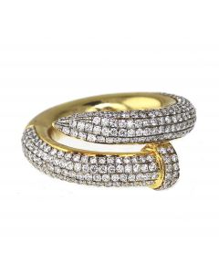 14k Gold 2.0Ctw Diamond Spiral Mens Ring 