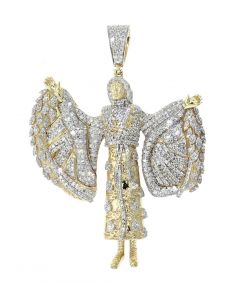 10K Gold Diamond Jesus Pendant Custom Made 3.36ctw 2.5 Inch Tall 