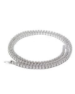 Diamond Tennis Necklace Cluster Chain for Men or Women 5.40ctw 24 Inch White gold-Tone Silver 4mm Wide