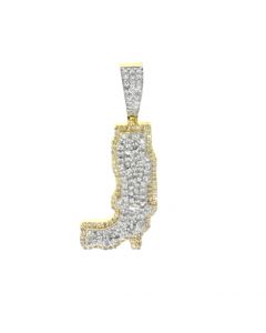 10k Yellow Gold Diamond Mens Pendant Initial Pendant Letter Alphabet J 3.1gram 0.60ctw 32mm tall Mens Pendant
