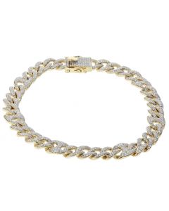 10k Gucci Maima Link Diamond bracelet Gold and Diamond  bracelet 2.68ct, 25gm, 9inch long 11mm wide Mens Bracelets