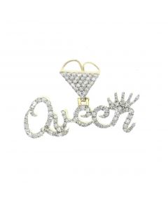 10K Yellow Gold Queen Pendant with 1.84CTW Diamonds 