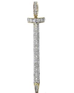 10K Yellow Gold Genuine Diamond Nail Pendant With 1.86CTW Diamonds 