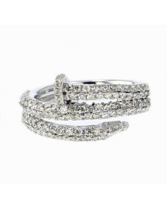 10K White Gold Nail Ring With 1.26CTW Diamonds