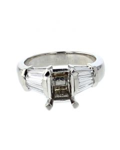 Diamond Semi Mount Engagement Ring In Platinum With 1.0CTW Diamond 