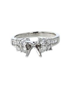 Diamond Semi Mount Ring In Platinum With 1.0CTW Diamond
