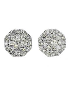 10K Gold Diamond Earrings 0.96CTW Diamonds