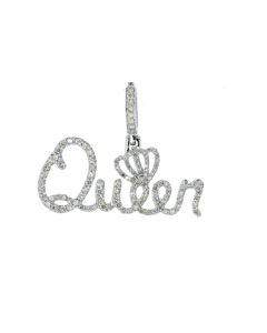 10K White Gold Custom Queen Pendant With 0.81CTW Diamonds 