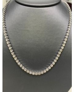 14K White gold Diamond Tennis Necklace 6ctw Round Si Clarity Diamonds