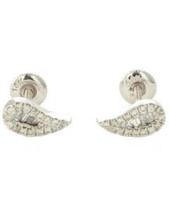 10K White Gold Droplet Style Earrings w/ Baguettes 