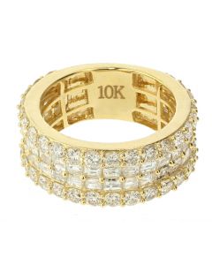 10K Yellow Gold Mens Wedding Band 6.5ctw Diamond