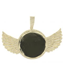 10K Yellow Gold Wing Picture Pendant with 1.4 Ctw Diamond