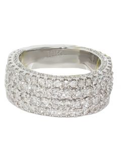 10K White Gold Diamond Ring 5.4ctw 