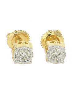 10K Yellow Gold Round Diamond Earrings