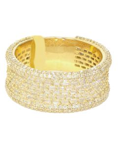 10K Yellow Gold Baguette Band 2.4ctw Diamond 