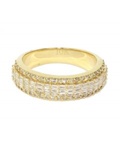 10K Yellow Gold Ring with Baguettes 1.08ctw Diamond