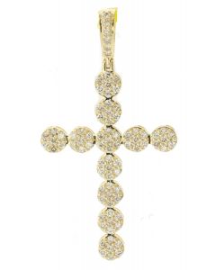 10K Yellow Gold 1.13ctw Diamond Cross 
