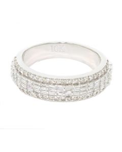 10K White Gold Beautiful Baguette Ring 1ctw Diamond