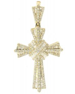10K Yellow Gold Cross 1.78ctw Diamond 