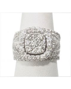 10K White Gold 3 Beautiful Ring Set with Diamonds