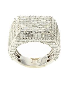 10K Gold Baguette 18mm Ring with 6.2ctw Diamond
