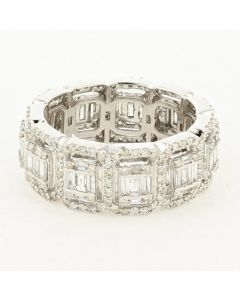 14K White Gold Baguette ring 2.7ctw Diamond 