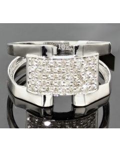 10K White Gold Ring with Diamonds 