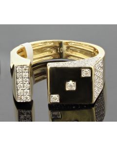 10K Yellow Gold Beautiful Dice Style Fashion Ring with 1ctw Diamond 