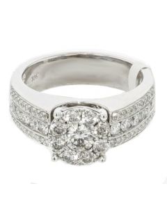 14K White Gold Engagment Ring 2ctw Diamond 