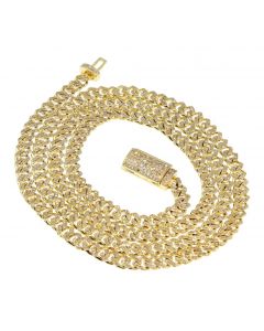 4MM Miami Cuban 2.0 CTW Diamond Necklace 10K Yellow Gold 22