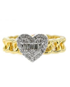 0.26 Carat Diamonds Heart-Shaped Ring in 10K Yellow Gold for Her