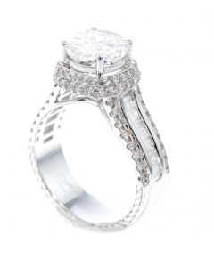14K White Gold Diamond Engagement Ring 2.2CTW 