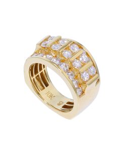 Diamond Ring for Men 3.6ctw 10k Gold Lab Grown VS Quality EF Color 