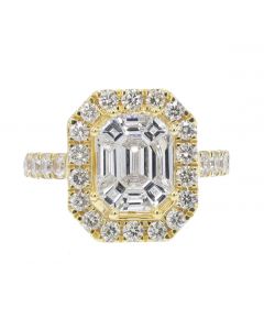 2.15 Carat Pie Cut Diamond Engagement Ring | 14K Yellow/White Gold Option