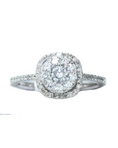 10K White Gold Engagement Ring 1ctw Diamond
