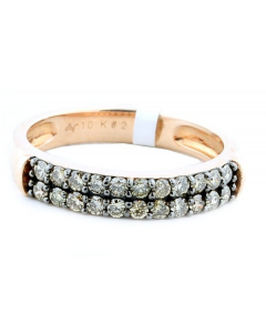 0.55ct Cognac Diamond Rose Gold Wedding Anniversary Ring 10K 4mm Wide