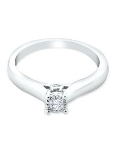 10K White Gold Promise Ring 0.12ctw Diamond Ladies Engagement Ring (i2/i3, I/j)