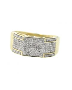 Men's Diamond Ring  0.375 ctw Diamond Micro Pave Mens Ring 10K Yellow Gold