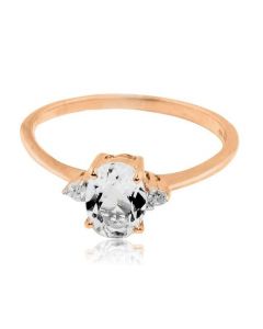 Diamond And Morganize Engagement Ring 10K Rose Gold 7mm Wide