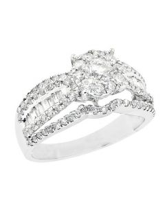 1ct Diamond Bridal Wedding Ring 14K White Gold 8.5mm Wide