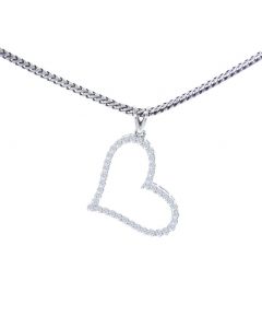 14K White Gold Beautiful Heart Pedant for Her With 0.5ctw Diamonds