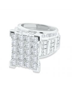 5CT (w) Diamond Rings Wedding Ring or Cocktail 10KW 20mm Wide Extra Large Ring