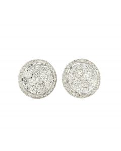 10K White Gold Round Shape VS Diamond Earrings 