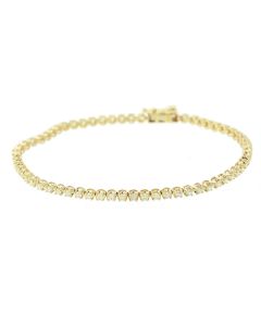 10K Gold Round 2.18Ctw Diamond Bracelet 3mm