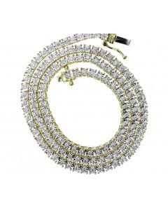 10K Gold Tennis Necklace 3.18Ctw Diamond 18
