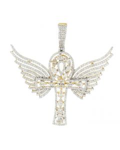 10K Gold 2.87Ctw Diamond Stunning Cross Pendant