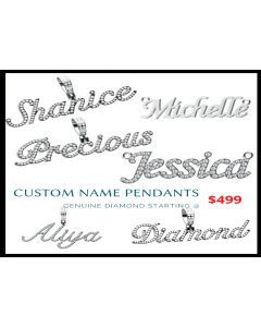 Custom Name Plate Pendant Genuine Diamonds Made to Order 
