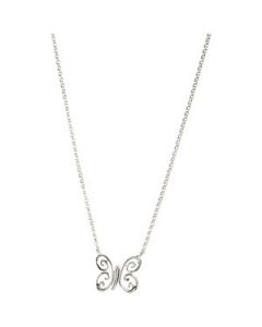 Butterfly Necklace Sterling Silver  16.00 Inch Butterfly Necklace