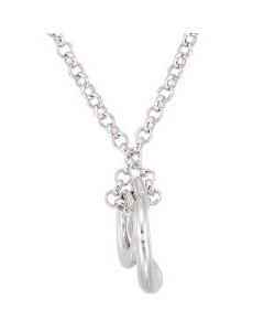 Double Floating Heart Necklace With 02.00 Inch Extension Sterling Silver  16.00 Inch Double Floating Heart Necklace With 02.00 Inch Extension